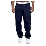 Mingfa.y Trainingshose Herren Lang Laufhose Casual Lose Jogginghose Reißverschluss Taschen Hose Jogger Cordhose Fitness Sport Stretchbundhose Outdoor Tactical Hose Berghose Fahrradhose O