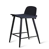 LPZ Nordic Book Bar Stuhl Einfache Kreative Cafe Bar Stuhl Moderne Zurück Barhocker Bar Hohe Hocker V (Farbe : SCHWARZ, größe : L45CMXW43CMXH76CM)