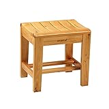 dxjsf 15,74 Zoll Holzhocker Holzstuhl Badezimmer Dusche Badewanne Hocker Haushalt Ältere Schwangere Frau Kinder Badestuhl Dusche Stuhl Badezimmerhock