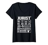 Damen Jurist Jura Jurastudent Jurastudium angehender Jurist T-Shirt mit V