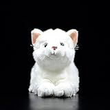 AMINIY Super Nette Schwarz-Weiß-Tabby-Katze-gefüllte weiche Plüsch-Spielzeuglügner-Kätzchen lebensechte Tiere Simulation for Kinder Geburtstagsgeschenk 21cm Plüschspielzeug