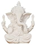 mimiliy Sandstein Indian Ganesha Elefant Gott Statue Religiöse Hindu Elefant- Leiter Fengshui Buddha Skulptur Wohnkultur Handwerk (Color : Elephant 10 White S)