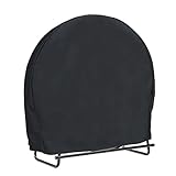 Runde Brennholz-Holz-Hoop-Abdeckung, 40 Zoll Outdoor Heavy Duty 210D Oxford wasserdichte Und Wetterbeständige Terrassen-Log-Rack-Abdeckung, Holz Gewebe Aufbewahrungshalter Abdeckung,Khak