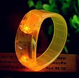 NXACETN Glow in The Dark Armband, Unisex Mode Sprach Steuerung LED-Licht leuchtet Armbänder Armband Party Rave Armreif Orange 21cm/8,27'