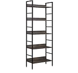 5-stufiger Bücherregal aufrechter Regale Bücherregal Schuh Rack Badezimmerschrank Lagerung Organizer for Wohnzimmer Schlafzimmer Home Office Küche (Color : Black Rust Color)