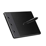 QinWenYan Grafiktablett 4x2,23 Zoll Grafik Zeichnung Tablet Signature Pad Board 3 Verknüpfungstasten 2048 Spiegeldruck zum Zeichnen (Farbe : Black, Size : 17.6 * 11.1 * 0.75cm)