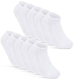10 Paar Sneaker Socken Herren Damen Schwarz Weiß Grau Baumwolle Mesh 16510 (47-50 Weiß)