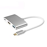 HXHLZY USB-Hub USB C bis HDMI-Compatibus USB3.0 5GBPS High-Speed-Hub-Unterstützung 4K-Video 60W Typ C Schnellladung