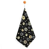 Handtücher Für Kinder Goldener Hundetatzen-Druckstern Handtücher Mit Aufhängerschlaufe Tiermotiv Saugfähig Schnell Trocknend Handtücher Für Küchen Und Badezimmer 30