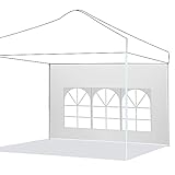 3 m x 2 m Seitenteile für Pavillon, wasserdicht, Seitenteil Gazebo aus Oxford-Gewebe 210D seitlicher Ersatz für Garten-Pavillon, Outdoor, Party (weiß, römische Fenster)