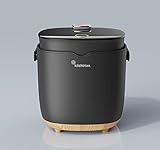 Kitchtrixx Digitaler Reiskocher & Dampfgarer | Low Sugar Rice Cooker, Multikocher 2 L, Timer, 9 Programme | inkl. Dämpfeinsatz, Löffel & Messbecher, Schw