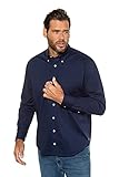 JP 1880 Herren große Größen Übergrößen Menswear L-8XL Hemd, FLEXNAMIC®, Modern Fit Navy 5XL 723276 76-5XL