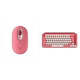 Logitech POP Wireless Mouse and Keyboard Combo mit anpassbaren Emojis, SilentTouch, Präzises/schnelles Scrollen, Kompakt, Bluetooth, USB, Multi-Device, OS-kompatibel, DE QWERTZ - Heartbreak