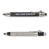 KOH-I-NOOR 5311 und 5312 - Metalldruckbleistift mit mechanischer Kupplung - Minenstärke 5.6 mm - 2er SET - Schwarz und Silb