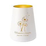 private grief Trauerlicht mit Gravur - Pusteblumen - Trauergeschenk mit Namen und Lebensdaten W