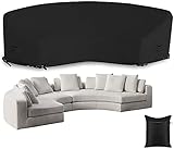 BOSKING Patio Sectional Curved Sofa Protector Covers 420D Oxford Waterproof Outdoor Garden Sectional Curved Couchmöbel Cover for Half Moon Couch-S