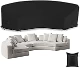 BOSKING Patio Sectional Curved Sofa Protector Covers 420D Oxford Waterproof Outdoor Garden Sectional Curved Couchmöbel Cover for Half Moon Couch-S