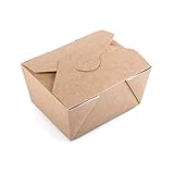 (25 Stück) Kraftpapier-Lebensmittelbehälter, Box zum Mitnehmen, Fast Food, auslaufsicher, Einwegboxen (25, 600 ml)