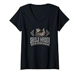 Damen Lagertha's Schild Maiden Kostüm Wikinger Wikinger Schildmaiden T-Shirt mit V