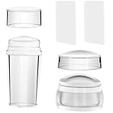 Nagelstempel-Set, transparent, Silikon, mit Schaber, 2 Stück