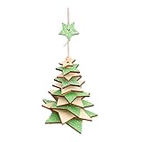 Hänger Metall Weihnachtsdekoration Holzglocke Anhänger Weihnachtsbaum Glassteine Groß (Green, One Size)