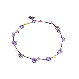 SomeTeam Blumen Stirnband Led Blumenkranz Girlande Haarschmuck Haarreif Rebe Stirnbänder Kranz Haarband Damen Blumendekor Kopfschmuck Blumenkrone Leucht Kopfstück Hochzeit Party (Purple-1, 65cm)
