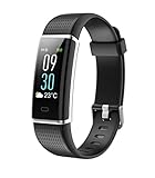 CNZZY Smart Watch LCD Smart Fitness Tracker Band Unterstützung Sport Tracking Herzfrequenz Multi-Sport Modus SMS Erinnerung Armband Blau Grau (Schwarz)