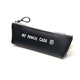 Cartoon Dreieck Mein Bleistiftkasten Klassische wasserdichte PU-Leder-Schul-Briefpapier-Stift-Tasche (Color : Black Frog)