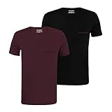 Emporio Armani Underwear Mens Core Logoband T-Shirt, Grenade/Black, XL (2er Pack)