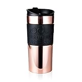 BODUM Thermobecher Reisebecher aus Edelstahl, doppelwandig, Klappdeckel, 0,35 l, Kup