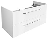 FACKELMANN Waschtischunterschrank Milano/Badschrank mit Soft-Close-System/Maße (B x H x T): ca. 100 x 49,5 x 48 cm/Waschbeckenunterschrank mit 2 Schubladen/Korpus: Weiß/Front: Weiß