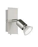 Reality Leuchten LED Spotleuchte 1-flammig mit An/Aus Schalter inklusiv 1 x GU10 3,0 W, 230 lm, 3000 K, 12 cm, nickel matt, R82941107