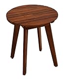 DEGAMO Beistelltisch BAYAMO aus Akazien Holz, runde Form, 40cm Durchmesser, Oberfläche dunkel geö