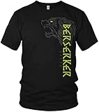 North - Berserker Bär - Wikinger Krieger Walhalla - Vikings Warrior Valhalla - Rune Held - Herren T-Shirt Geschenk für Männer, Größe:3XL, Farbe:Schwarz/Grü