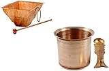 Kupfer Yagya Hawan Kund Löffel mit Achman-Set Poojan Zweck, indisches kulturelles religiöses Produkt, Hawan Kund Agnihotra ideal (25,4 cm)