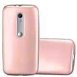 Cadorabo Hülle für Motorola Moto G3 in METALLIC ROSÉ Gold - Handyhülle aus flexiblem TPU Silikon - Silikonhülle Schutzhülle Ultra Slim Soft Back Cover Case Bump