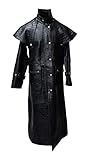 Herren Trench-Matrix-Mantel, Echtleder, Schwarz Gr. XXXX-Large, Schw