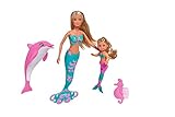 Simba 105733336 - Steffi LOVE Mermaid Friends, Puppe als zauberhafte Meerjungfrau mit Schwester Evi, Delfin Figur und mehr, Spielzeug für Kinder ab 3 J