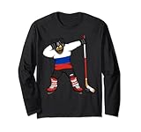 Dabbing Rottweiler Russland Eishockey Fan Trikot Wintersport Lang