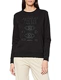 Scotch & Soda Maison Womens Artwork Baumwollmischung mit Rundhalsausschnitt Sweatshirt, 0008 Black, L