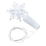 LED-Flaschenlicht | Eiskristall | 11 LEDs | 11,5 cm hoch | Konisch zulaufend | Leuchtet warmweiß