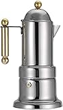 Edelstahl Mokkakanne Herd Espressokocher Classic Italienische Kaffeemaschine Espresso Moka Kaffeekanne (Farbe: Silber, Größe: 200 ml) (Farbe: Silber, Größe: 200 ml)