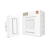 MOES Tuya Zigbee Intelligenter Druckknopf Wandlichtschalter, 1/2 Way, Neutral erforderlich und Zigbee Gateway Hub benötigt, kompatibel mit Smart Life/Tuya App, Alexa und Google Home, 1 Gang