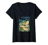 Damen Ginkgo-Biloba-Festival T-Shirt mit V
