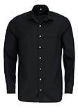 Herren Hemd 'Comfort Fit' Langarm Kent, schwarz, 44 (17 1/2)