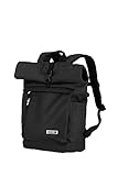 Travelite 60 cm Rollup Rucksack mit Laptop Fach bis 15,6 Zoll, Gepäck Serie PROOF: Weichgepäck Rucksack in frischen Kontrastfarben, 092310-01, 35 Liter, 0,8 kg, schw