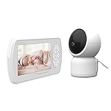 HBOY Video-Babyphone, Heimmonitor mit Audio, 5-Zoll-LCD-Farbbildschirm, Überwachungskamera mit Nachtsicht, Temperaturanzeige, Schlaflied, Zwei-Wege-Audio und VOX-M