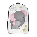 Elephants Moon Watercolor 17 Zoll Schulrucksack Business Notebook Rucksack Jungen Mädchen Wanderrucksack Canvas Rucksack