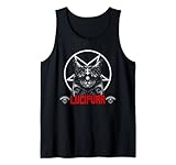 Funny Satan Cat Lucipurr Goth 666 Okkult Satanic Pentagramm Tank Top