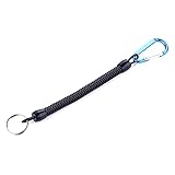 Dehnbare Spiralförmige Schlüsselanhänger Mit Karabiner Anti Verlorener Fischerei-Lanyard-Spiral-Feder-hellb